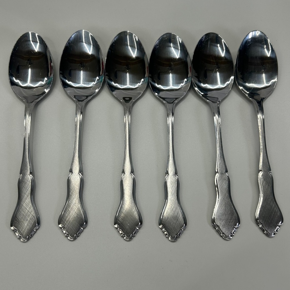 Stanley Roberts Majesty Roger Oval Place Spoon 7" Set 6 Stainless Steel Flatware